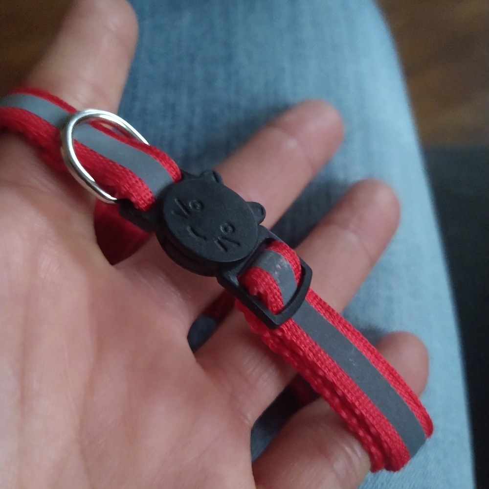 Red And Black Bell, Reflective & Adjustable Breakaway Safe Cat Collar - Picture 2 of 3